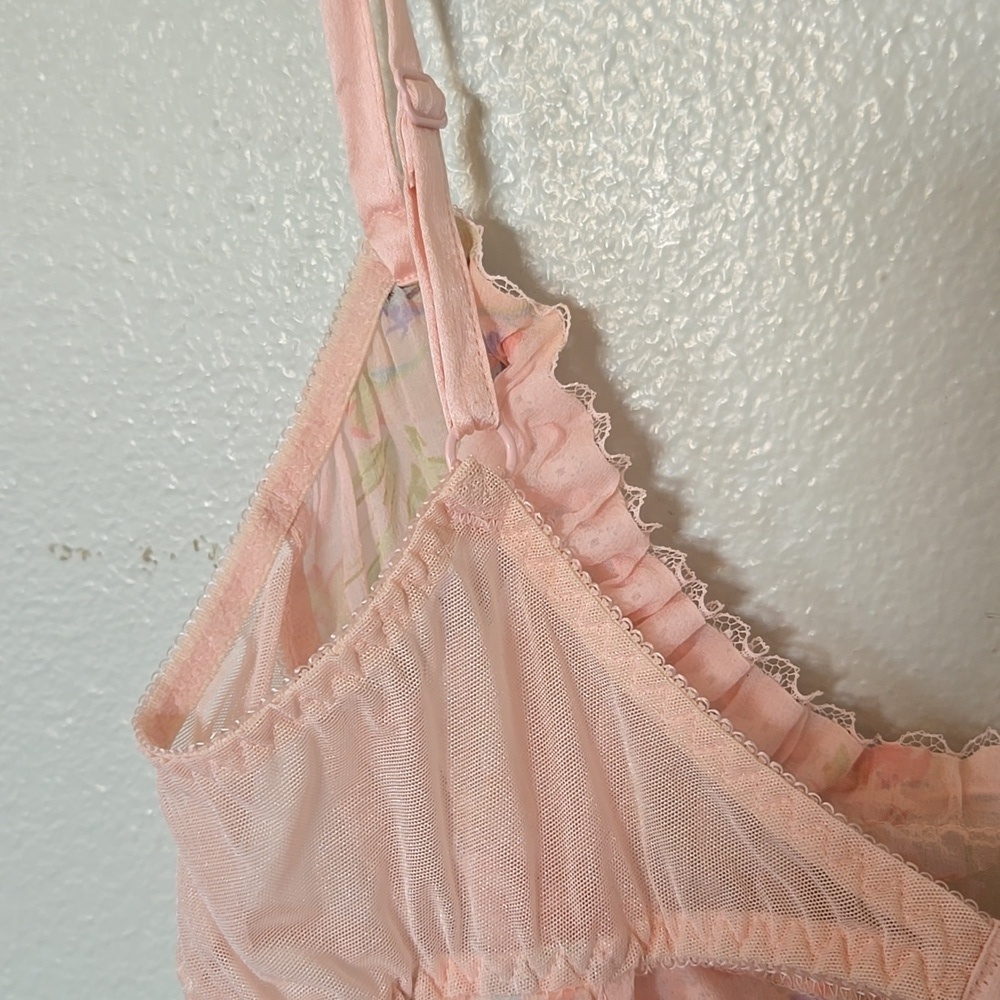 Victoria's Secret |*Rare*Vintage 100% Silk Pink Floral Slip Lingerie Size Medium - Picture 5 of 11